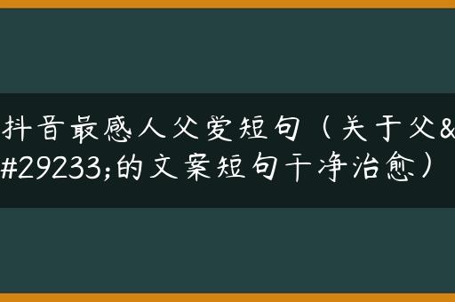 抖音最感人父爱短句（关于父爱的文案短句干净治愈）